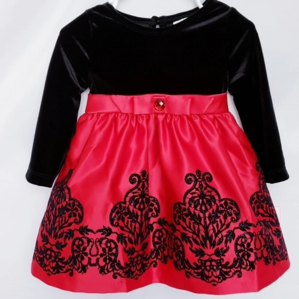 ❤️NEW! Rare Editions dress black & red 🤍18 mths